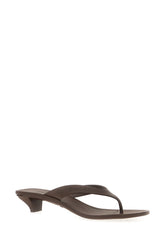 Chocolate rubber Vittoria thong mules -  | High Quality Luxury Handbag Shop