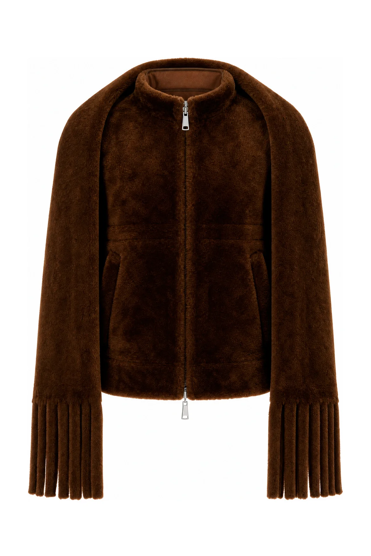 Chocolate eco shearling reversible jacket -  | High Quality Luxury Handbag Shop