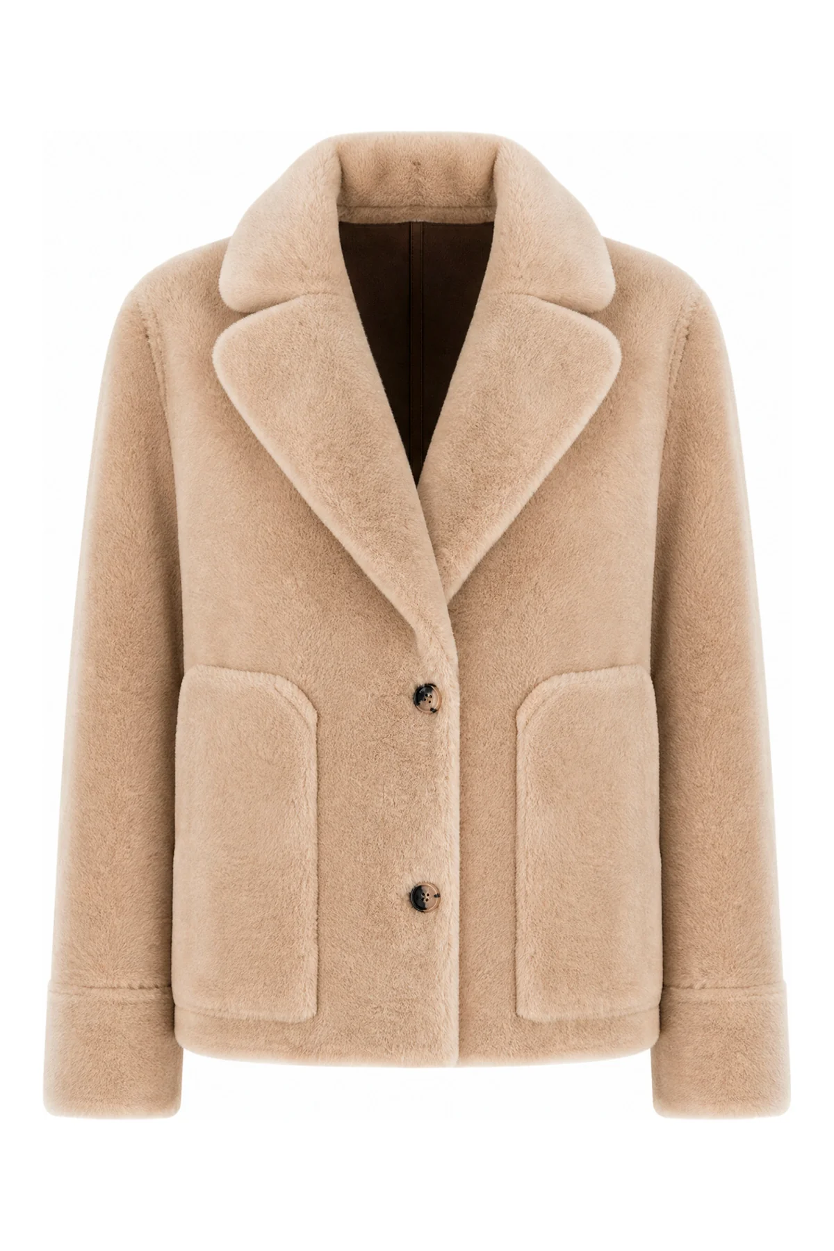 Cappuccino eco shearling reversible jacket -  | High Quality Luxury Handbag Shop