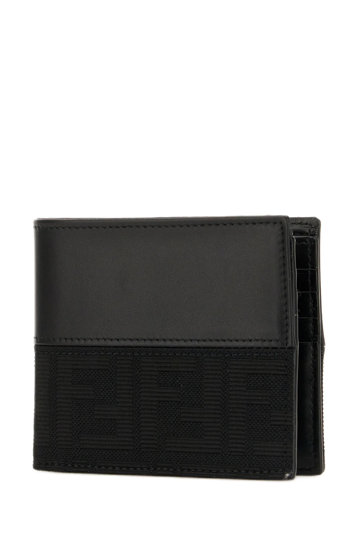 Black leather and fabric wallet -  | High Quality Luxury Handbag Shop