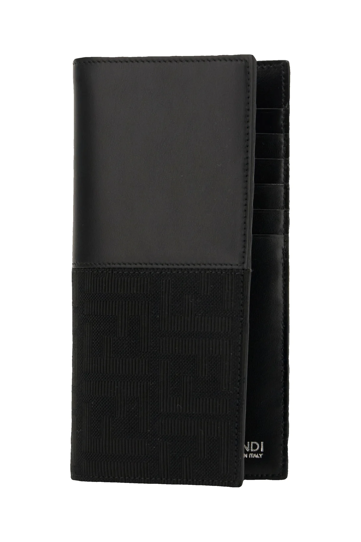 Black leather and fabric wallet -  | High Quality Luxury Handbag Shop