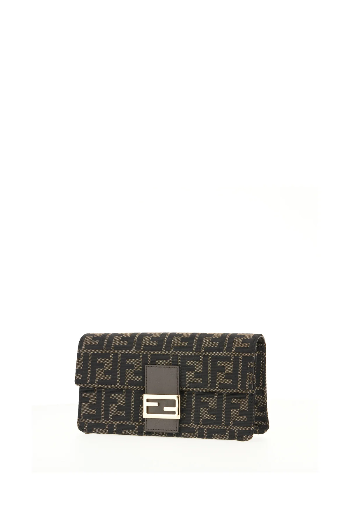 Dark brown leather and fabric shoulder bag -  | High Quality Luxury Handbag Shop