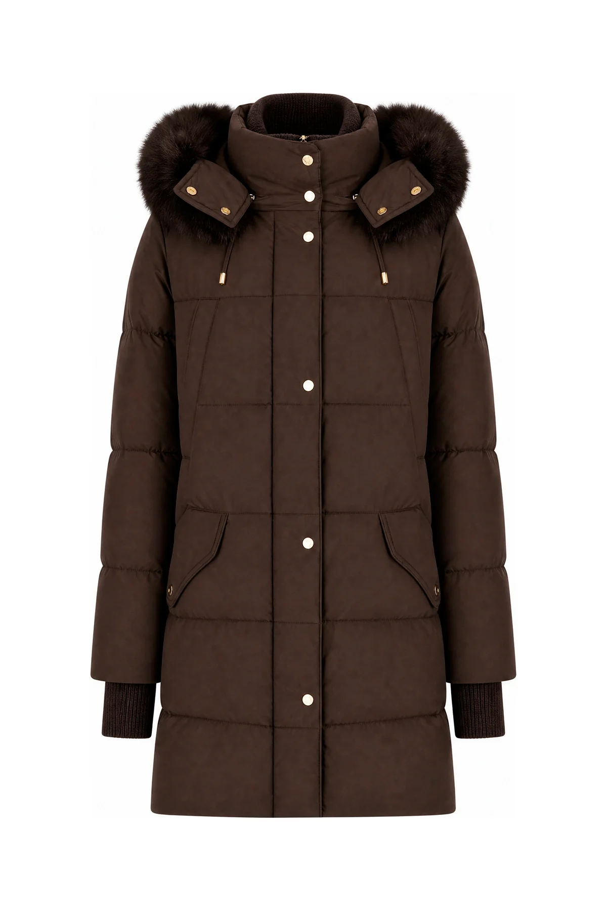 Chocolate polyester Talassa down jacket -  | High Quality Luxury Handbag Shop