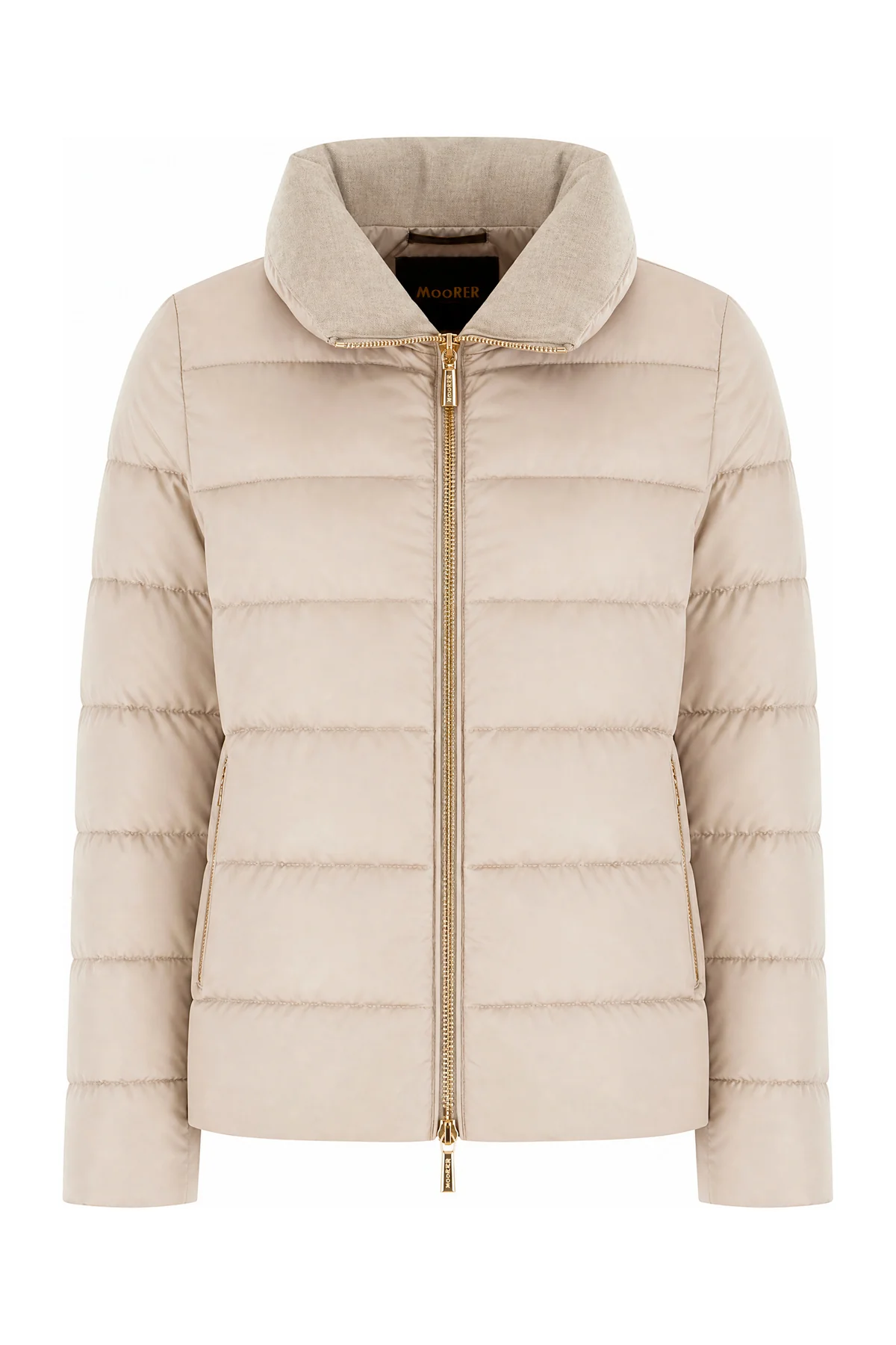 Light grey polyester blend Argentea down jacket -  | High Quality Luxury Handbag Shop