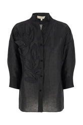 Black linen and silk shirt -  | High Quality Luxury Handbag Shop