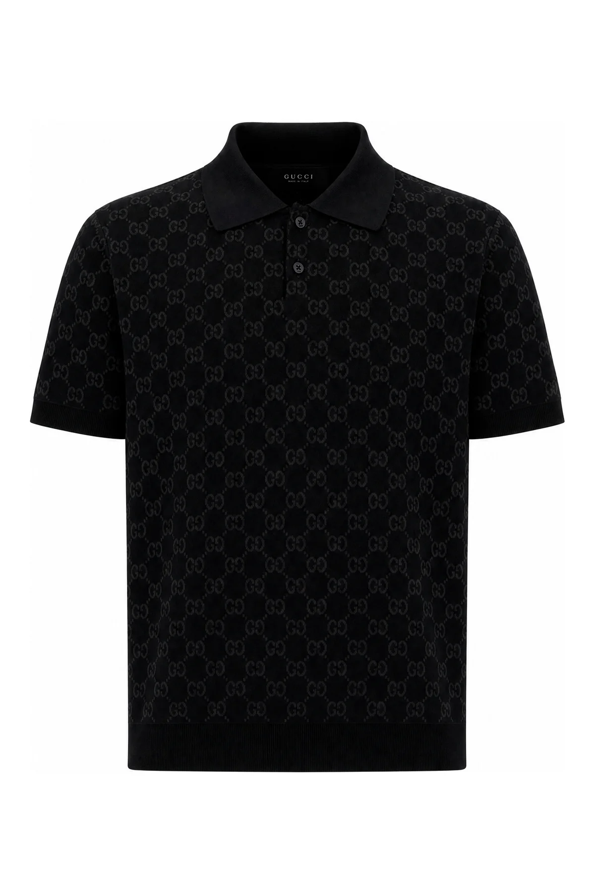 Black stretch viscose blend polo shirt -  | High Quality Luxury Handbag Shop