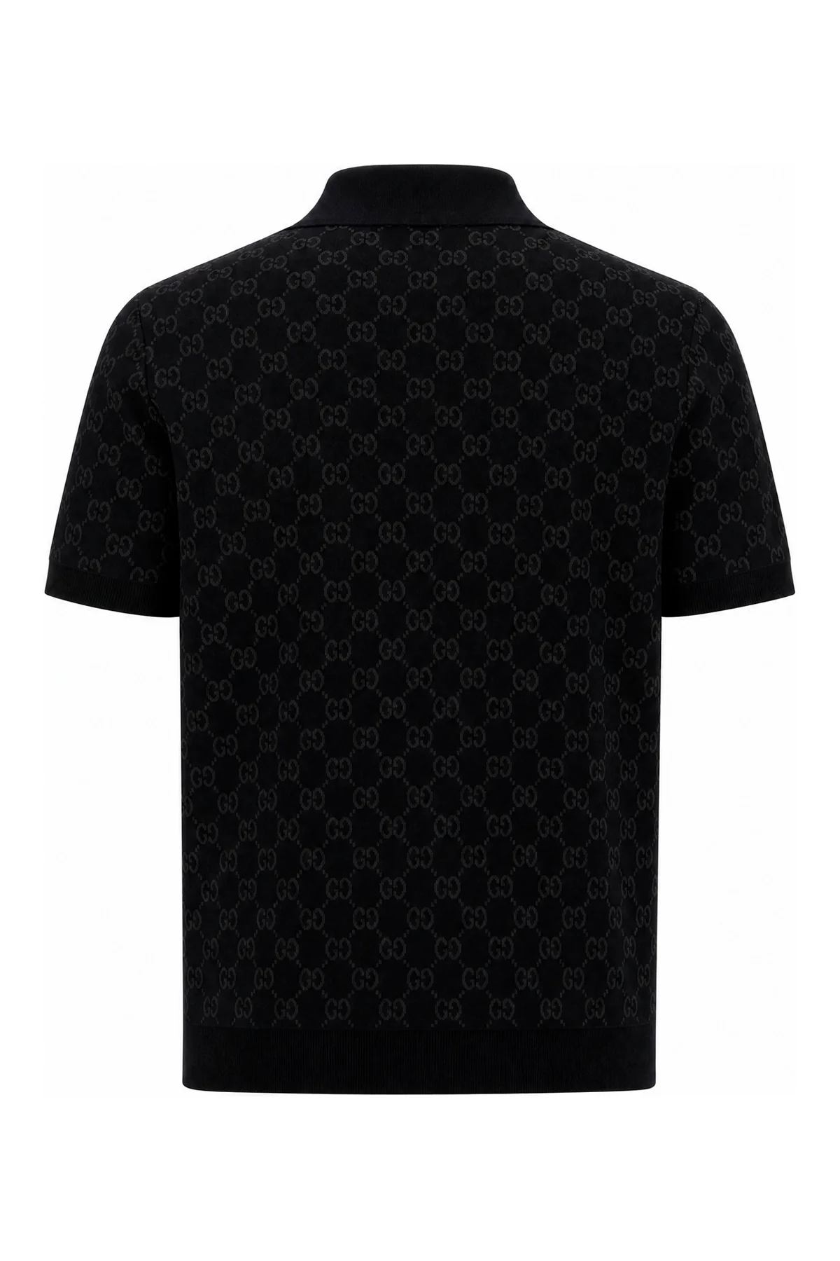 Black stretch viscose blend polo shirt -  | High Quality Luxury Handbag Shop