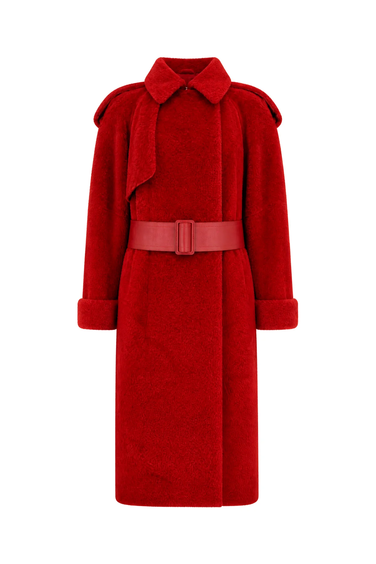 Red alpaca blend coat -  | High Quality Luxury Handbag Shop