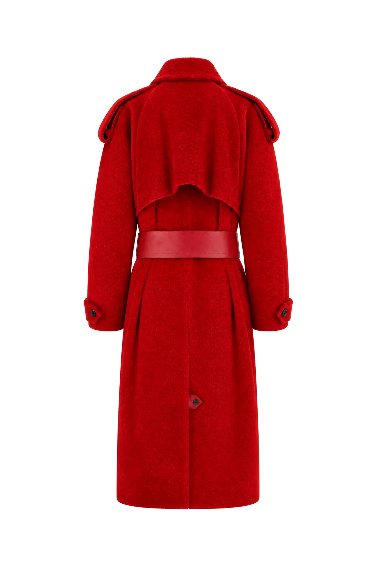 Red alpaca blend coat -  | High Quality Luxury Handbag Shop